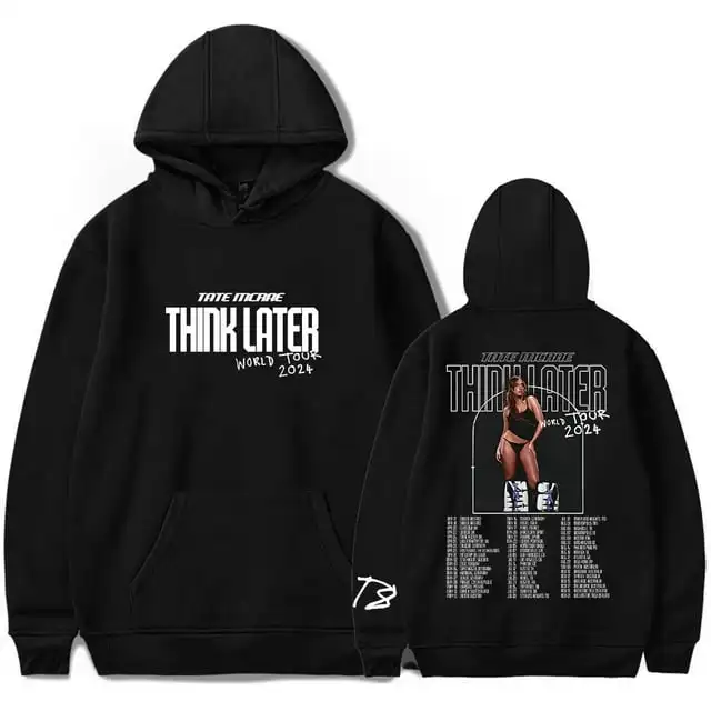 Tate McRae Hoodie Merch Think Later World Tour Sweatshirt Women Men Fashion Rapper Cosplay Streetwear - Tate McRae Shop